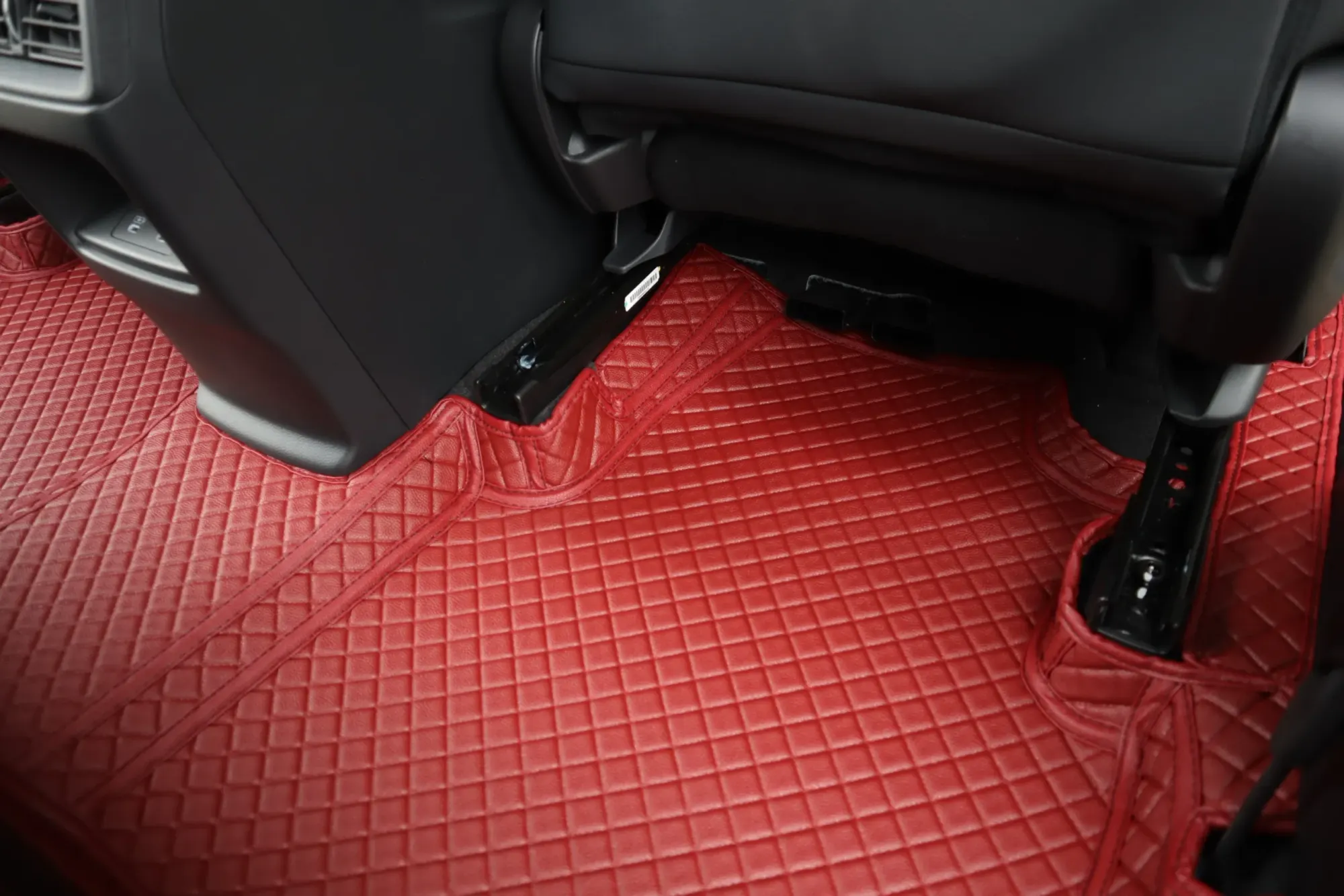 Red SUV rear floor with a red 3D car mat