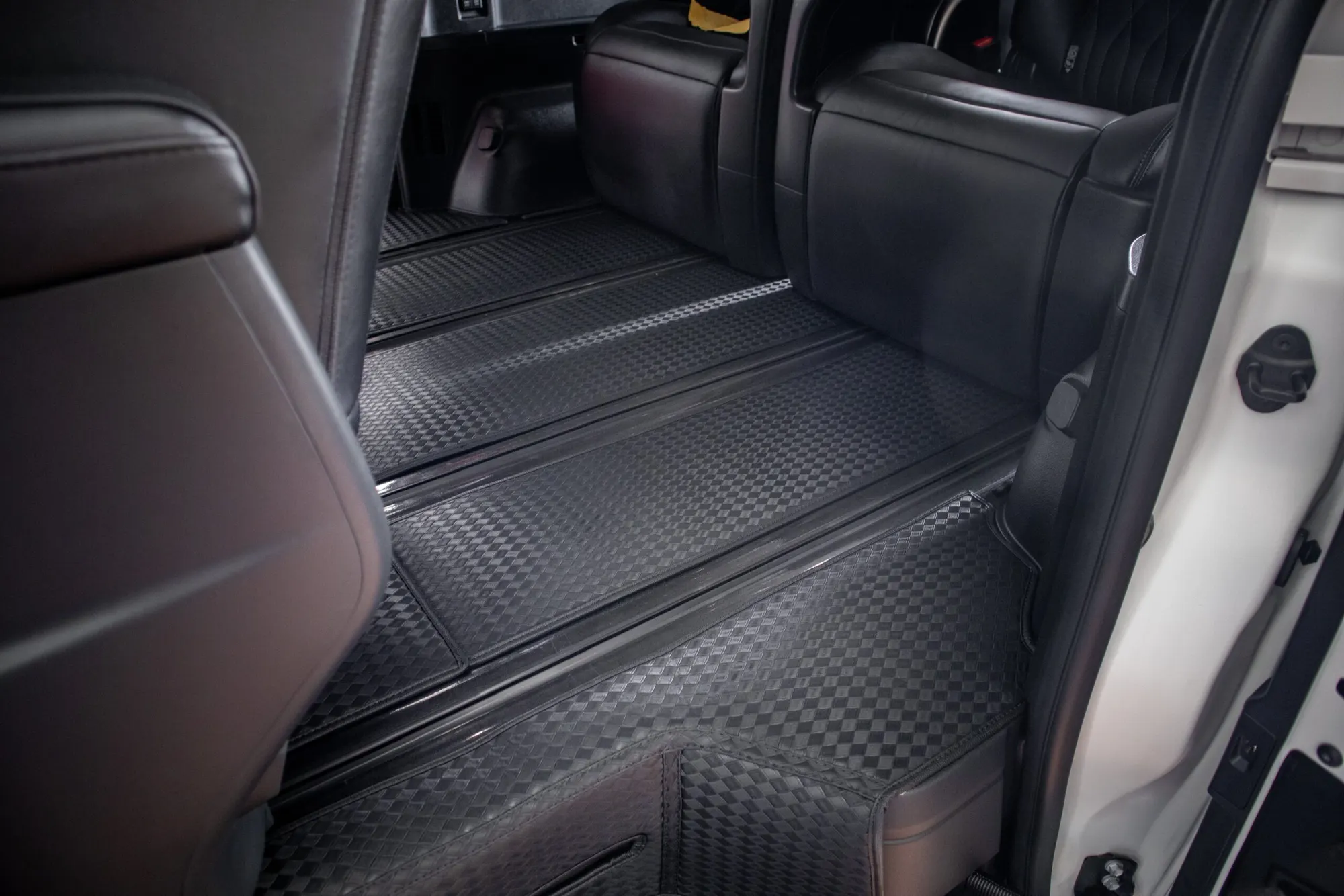 Large MPV rear rows with black 3D car mats