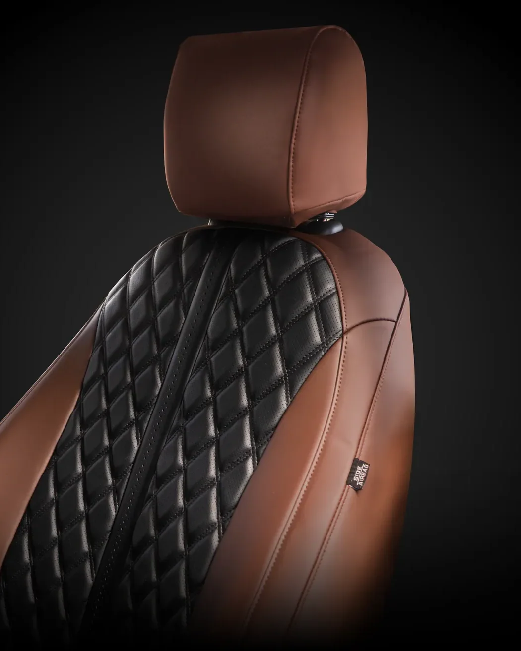 Custom Nappa Leatherette seat cover with diamond quilting