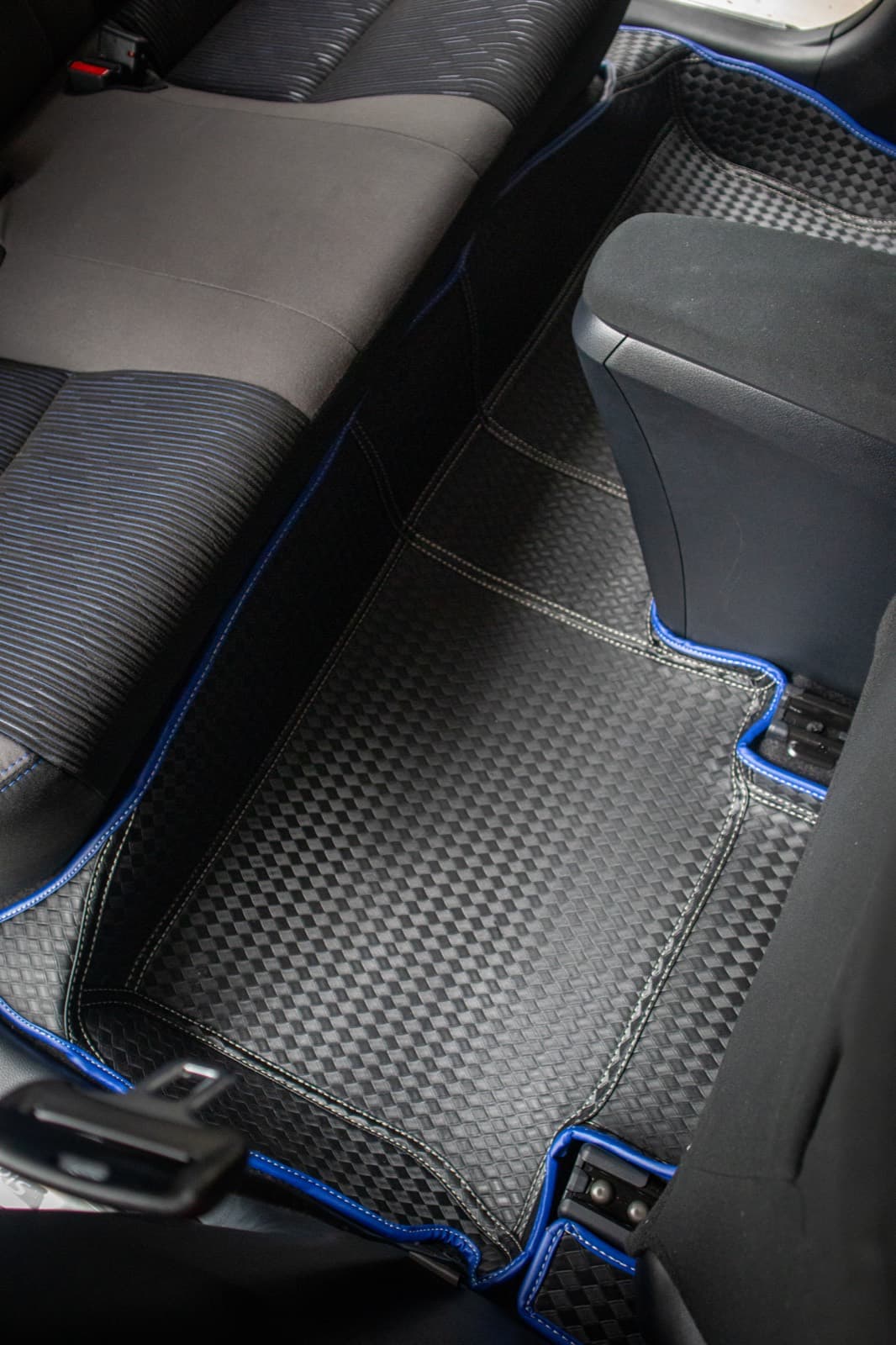 Toyota Yaris with Ottoman custom-fit seat covers and 3D car mats