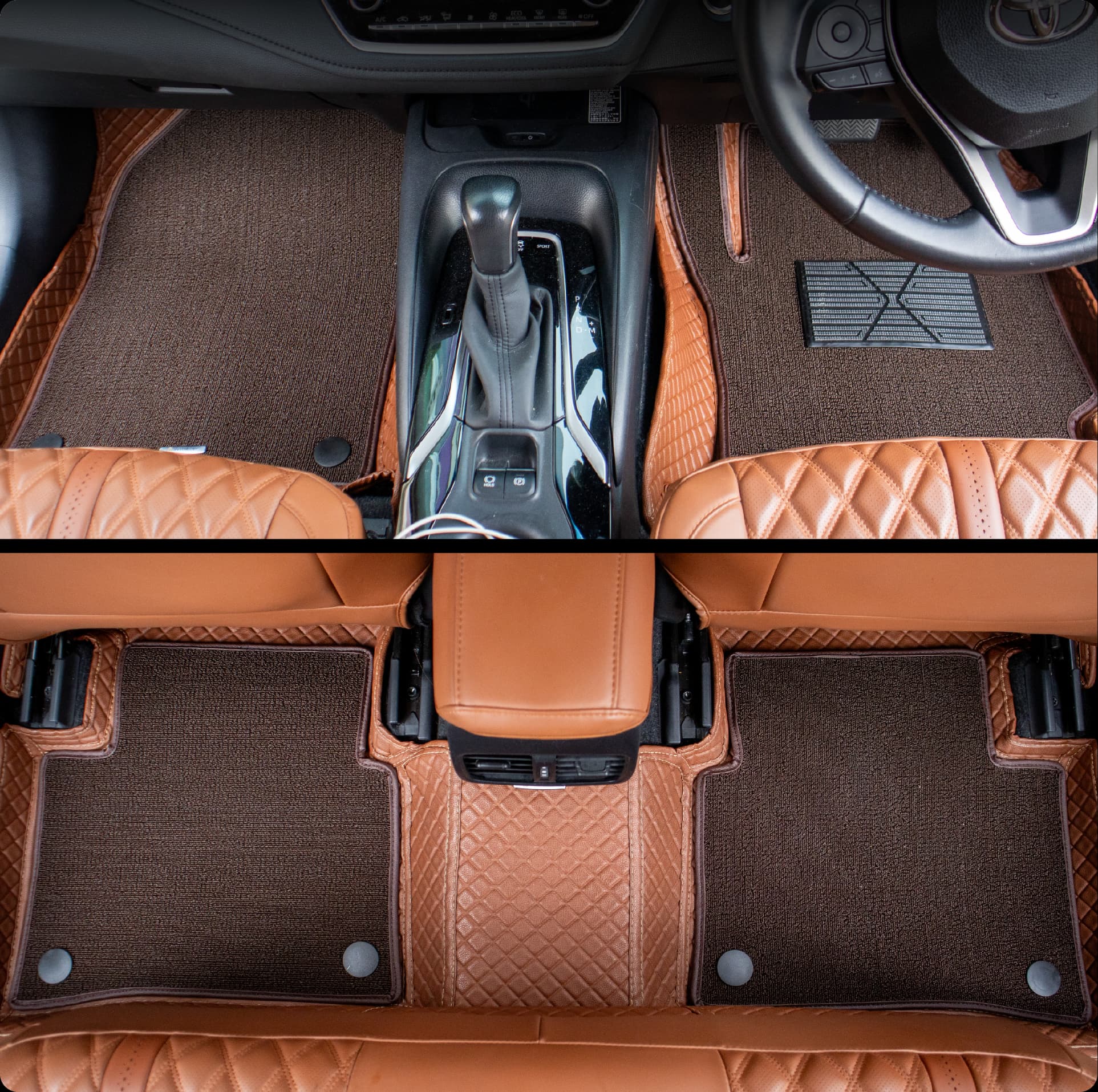 SnapClean second layer car mat installed in a car