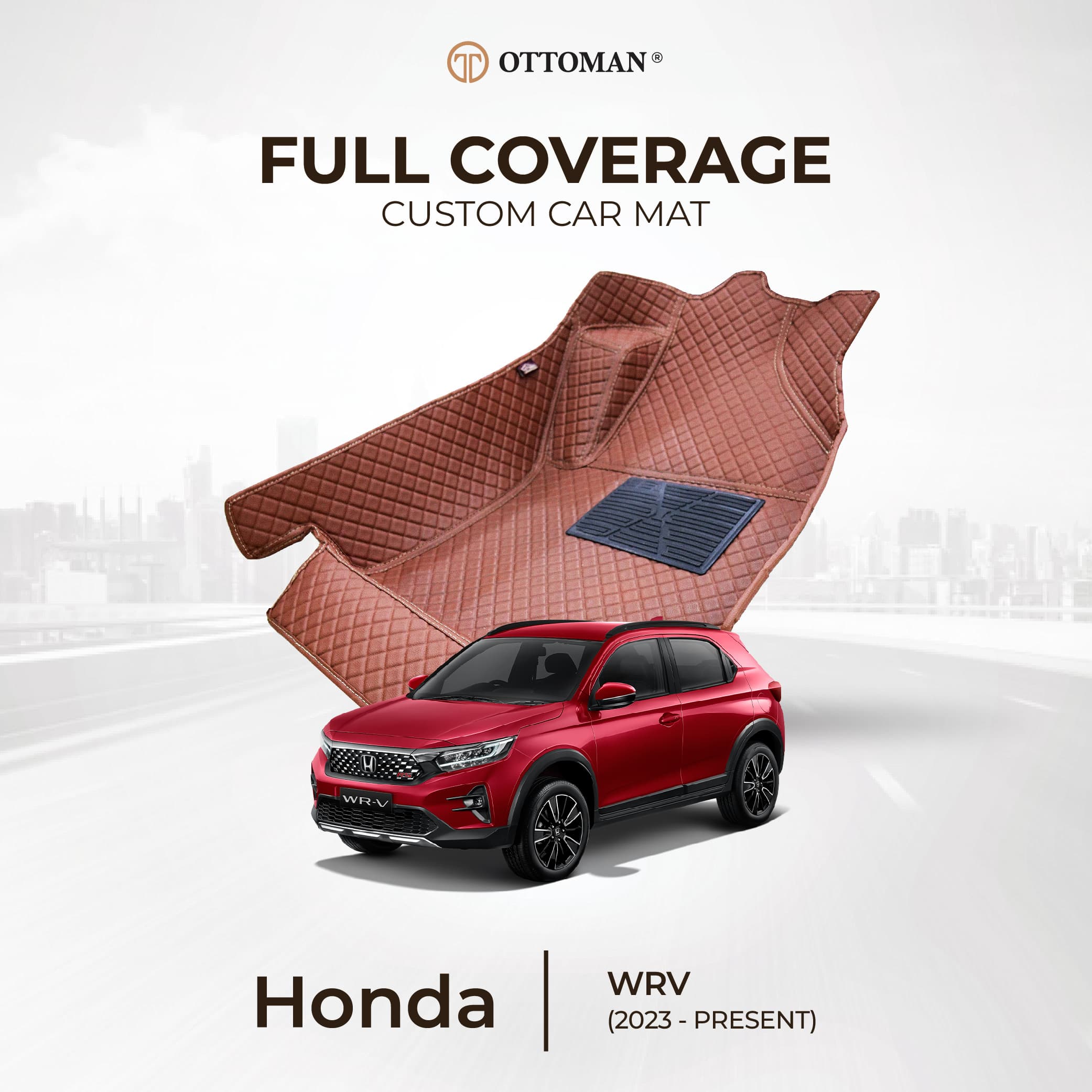 Honda WRV with Ottoman custom-fit seat covers and 3D car mats