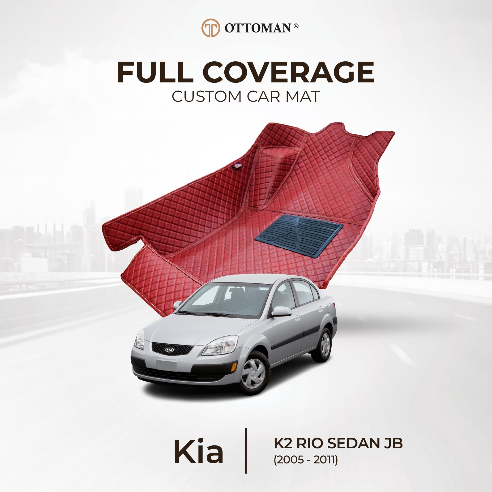 Kia K2 Rio Sedan JB (2005-2011) Ottoman Car Mat