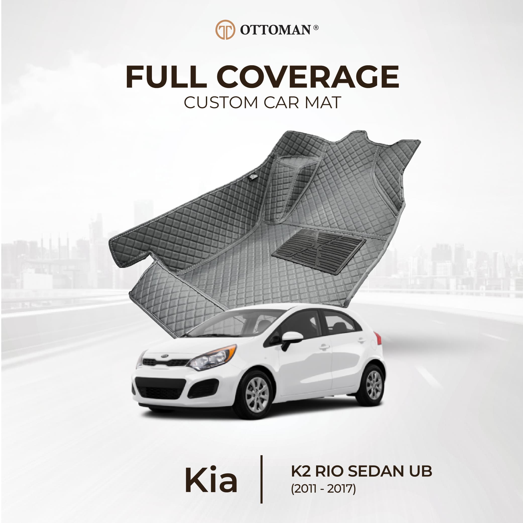 Kia K2 Rio Sedan UB (2011-2017) Ottoman Car Mat