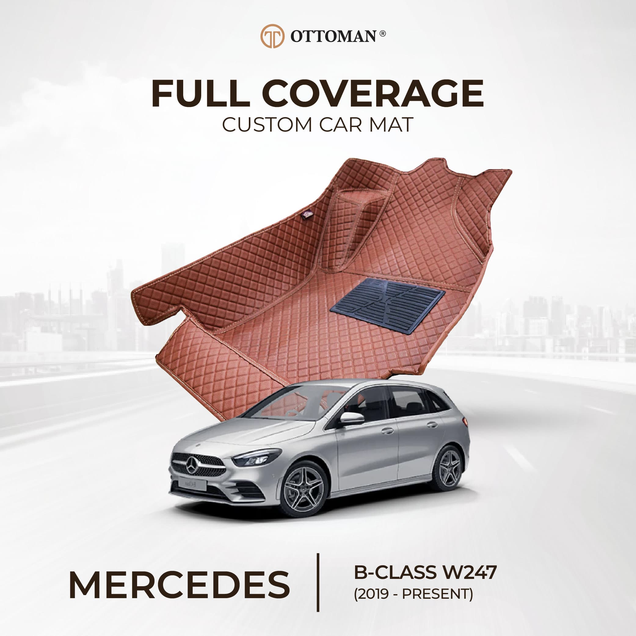 Mercedes Benz B-Class with Ottoman custom-fit 3D car mats