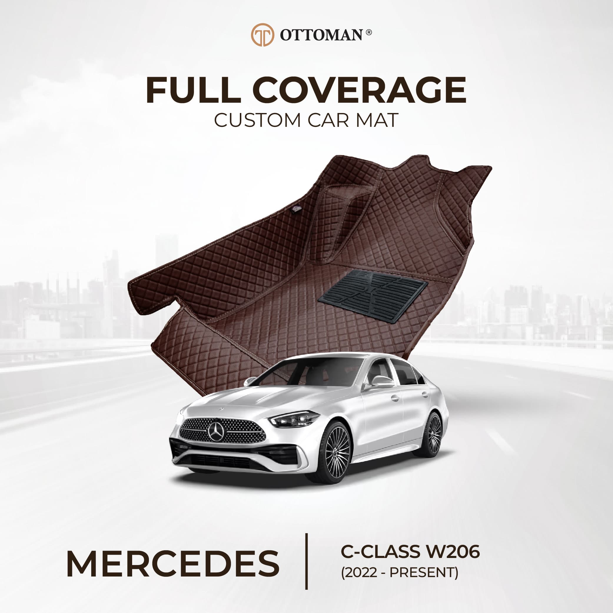 Mercedes Benz C-Class with Ottoman custom-fit 3D car mats