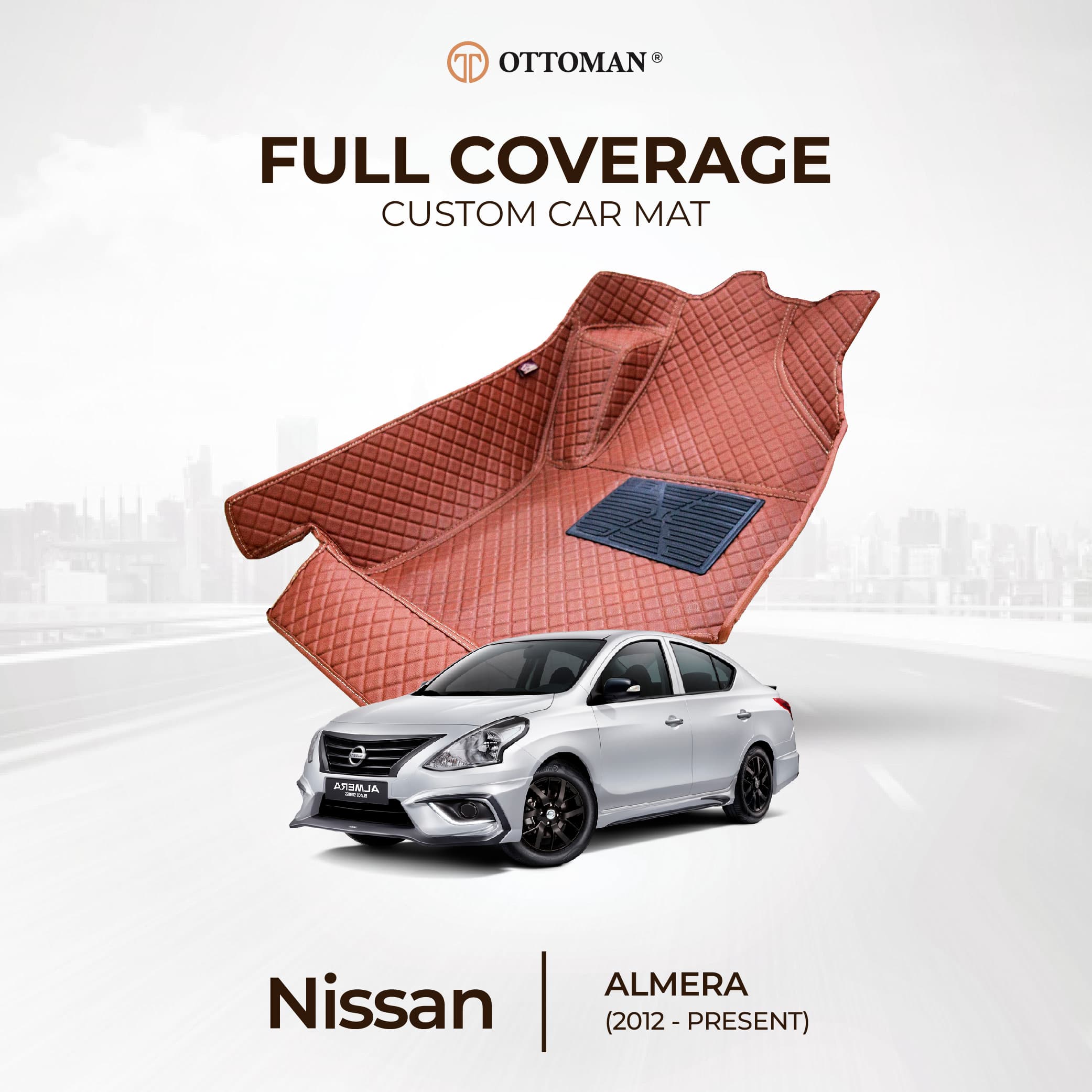 Nissan Almera with Ottoman custom-fit 3D car mats