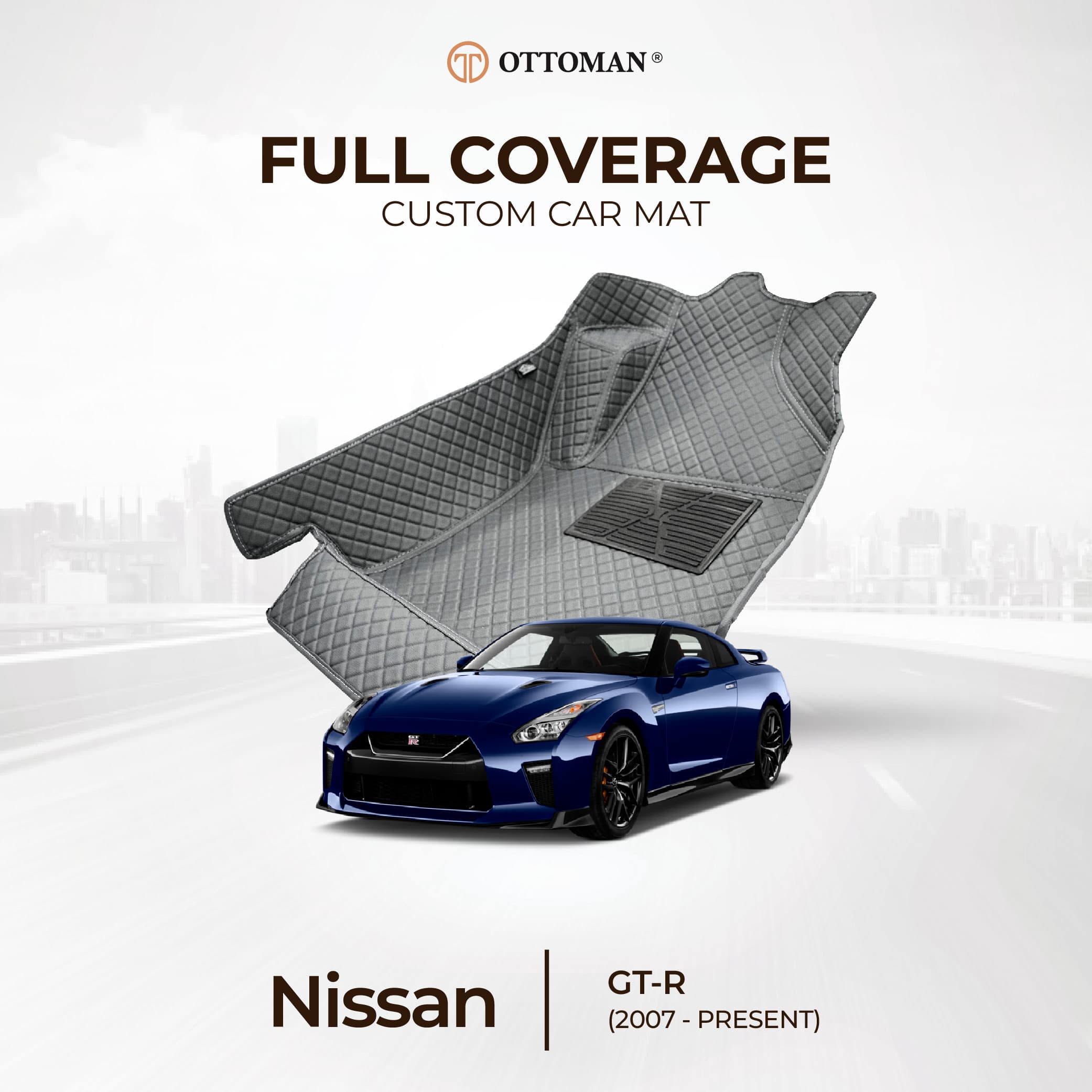 Nissan GT-R with Ottoman custom-fit 3D car mats