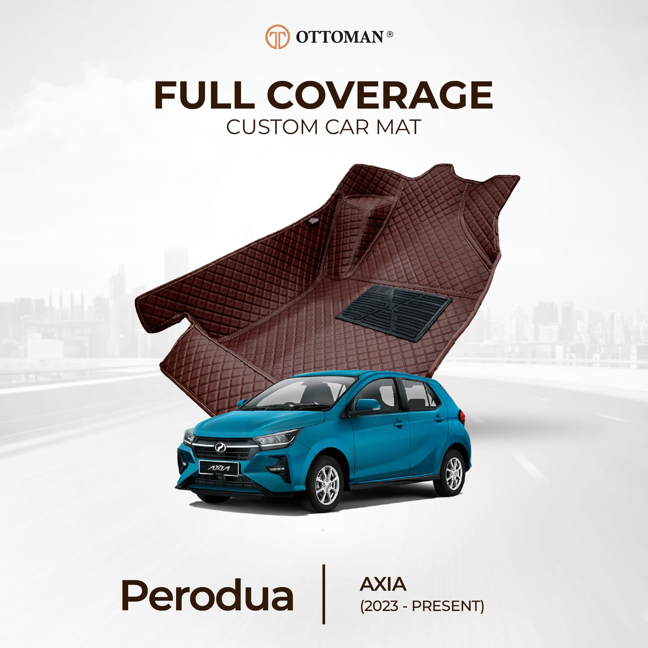 Perodua Axia (2023-Present) Ottoman Car Mat