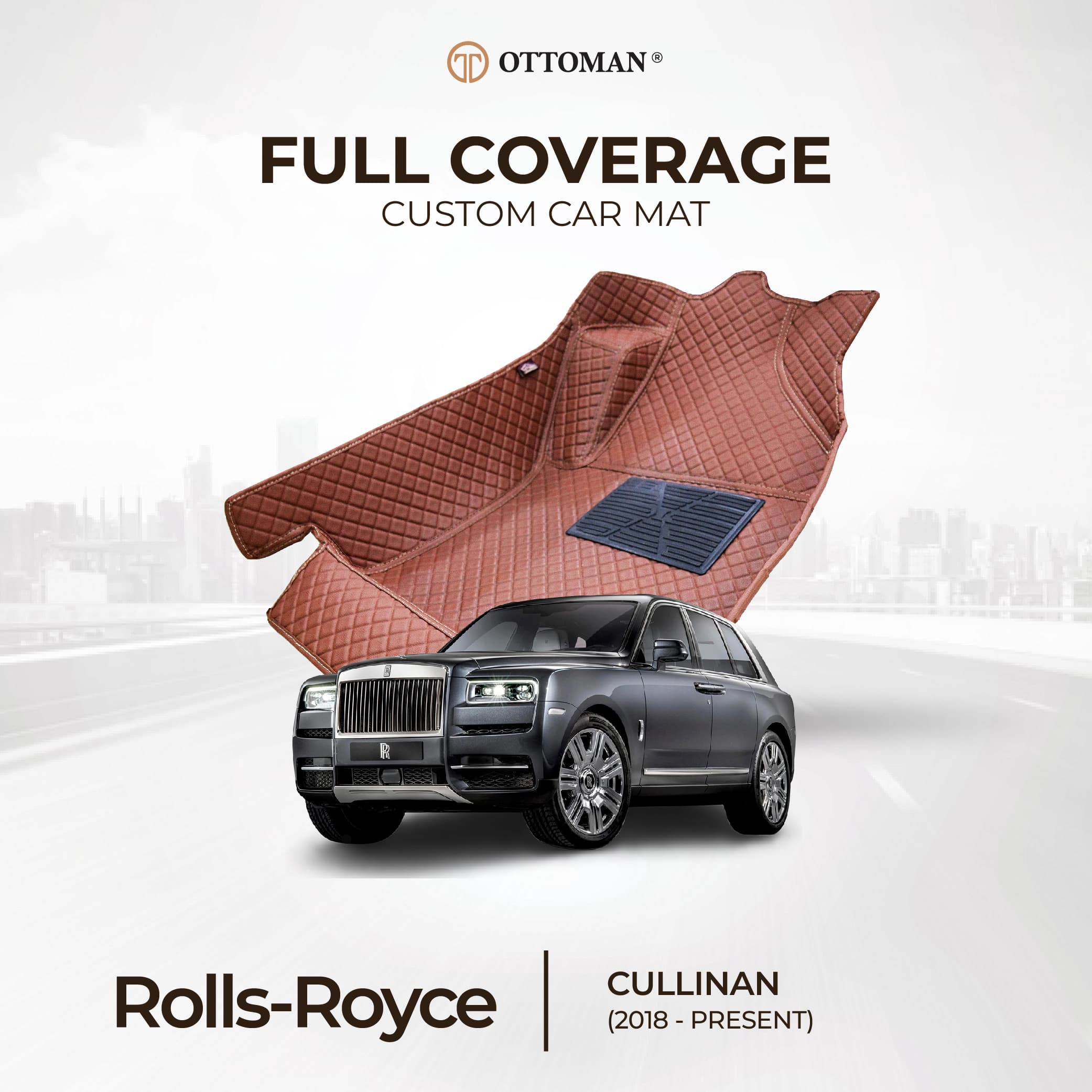 Rolls-Royce Cullinan with Ottoman custom-fit 3D car mats