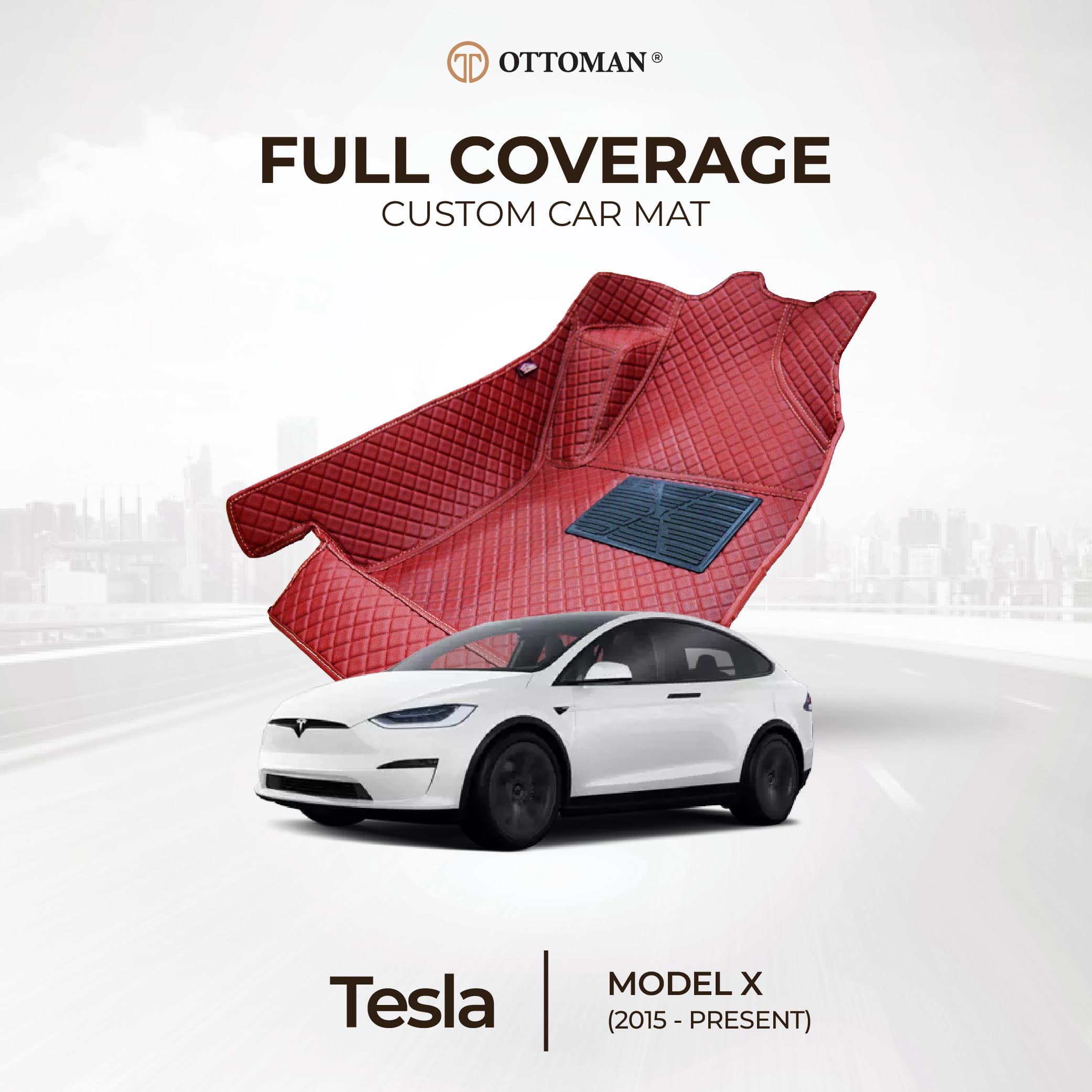 Tesla Model X with Ottoman custom-fit 3D car mats