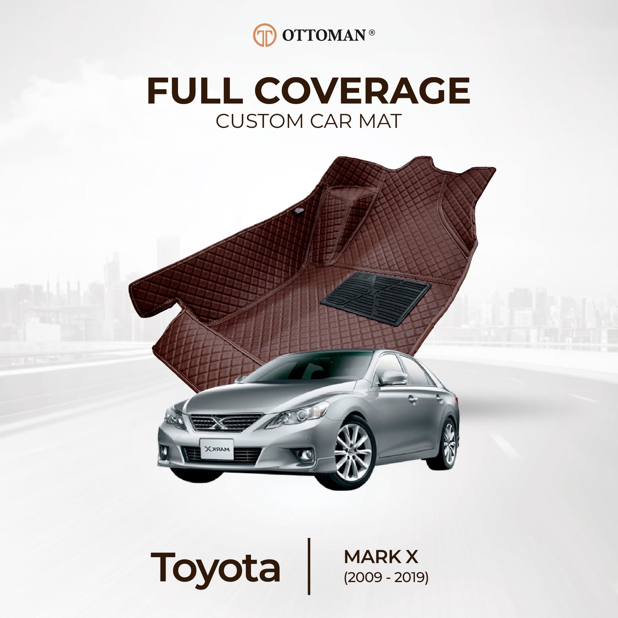 Toyota Mark-X with Ottoman custom-fit 3D car mats