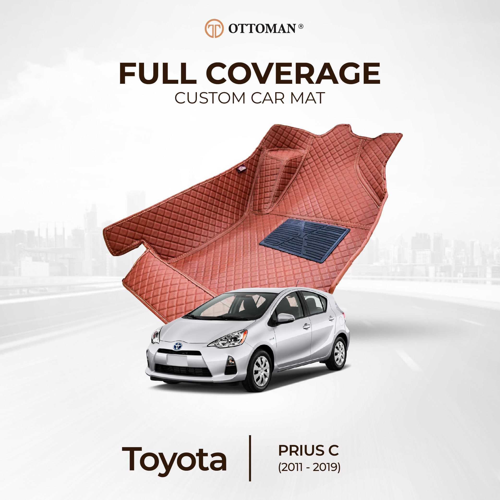 Toyota Prius C with Ottoman custom-fit 3D car mats