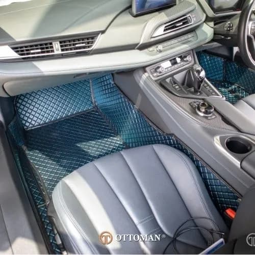 BMW i8 fitted with Blue 3D car mat