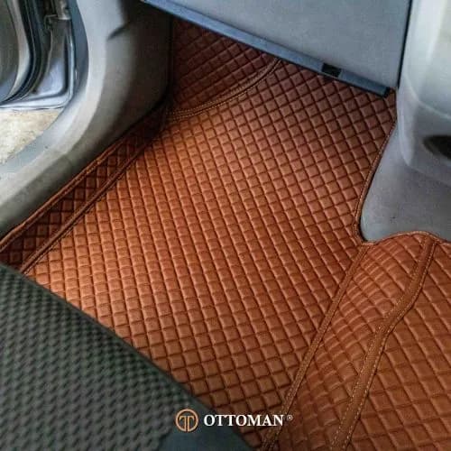 Perodua Alza fitted with Porsche Orange 3D car mats