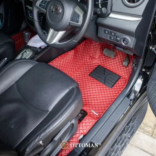 Perodua Aruz fitted with Red 3D car mat