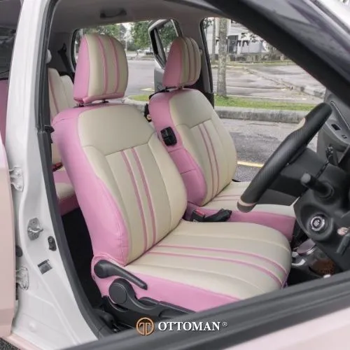 Perodua Axia Eleven Series Cream & Pink + Pink — real install