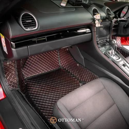 Porsche Boxter 718 fitted with Red 3D car mat