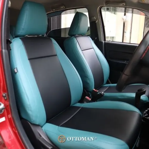 Proton Saga fitted with Black & Teal Blue seat covers