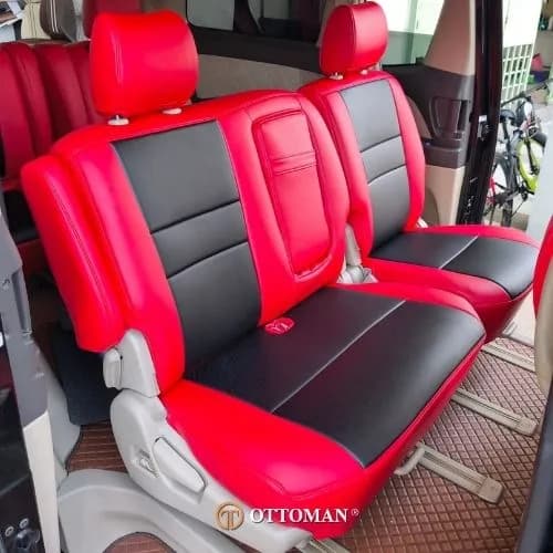 Toyota Alphard fitted with Black & Red seat covers