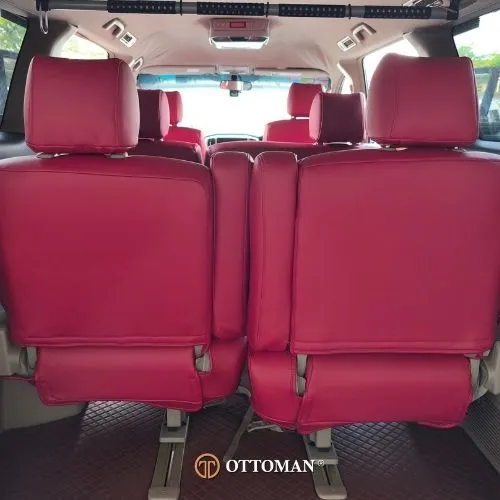 Toyota Alphard fitted with Origin Black & Red seat covers