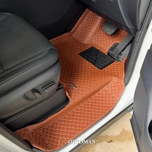 Toyota Alphard fitted with Porsche Orange 3D car mats