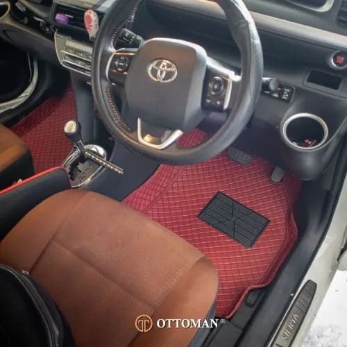 Toyota Sienta fitted with Classic Red 3D car mats