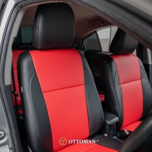 Toyota Vios fitted with Red & Black seat covers