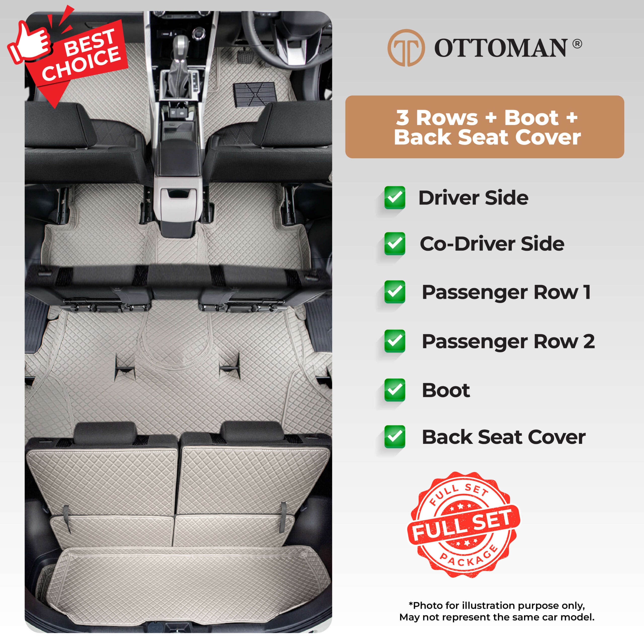 Ford Everest (2022-Present) Ottoman Car Mat - Ottoman Car Mats