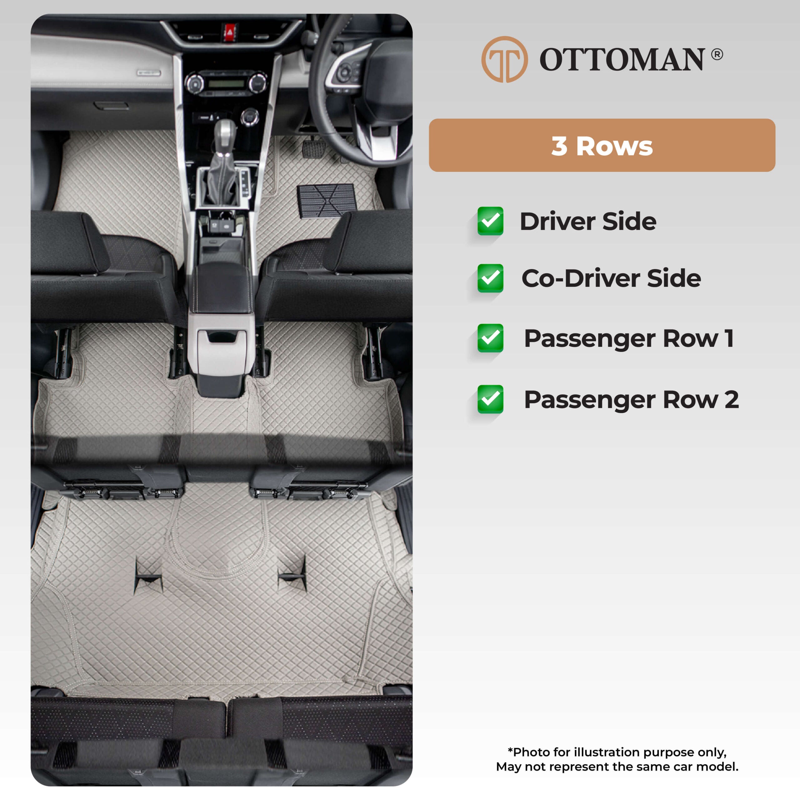 Volkswagen Sharan (2010-Present) Ottoman Car Mat