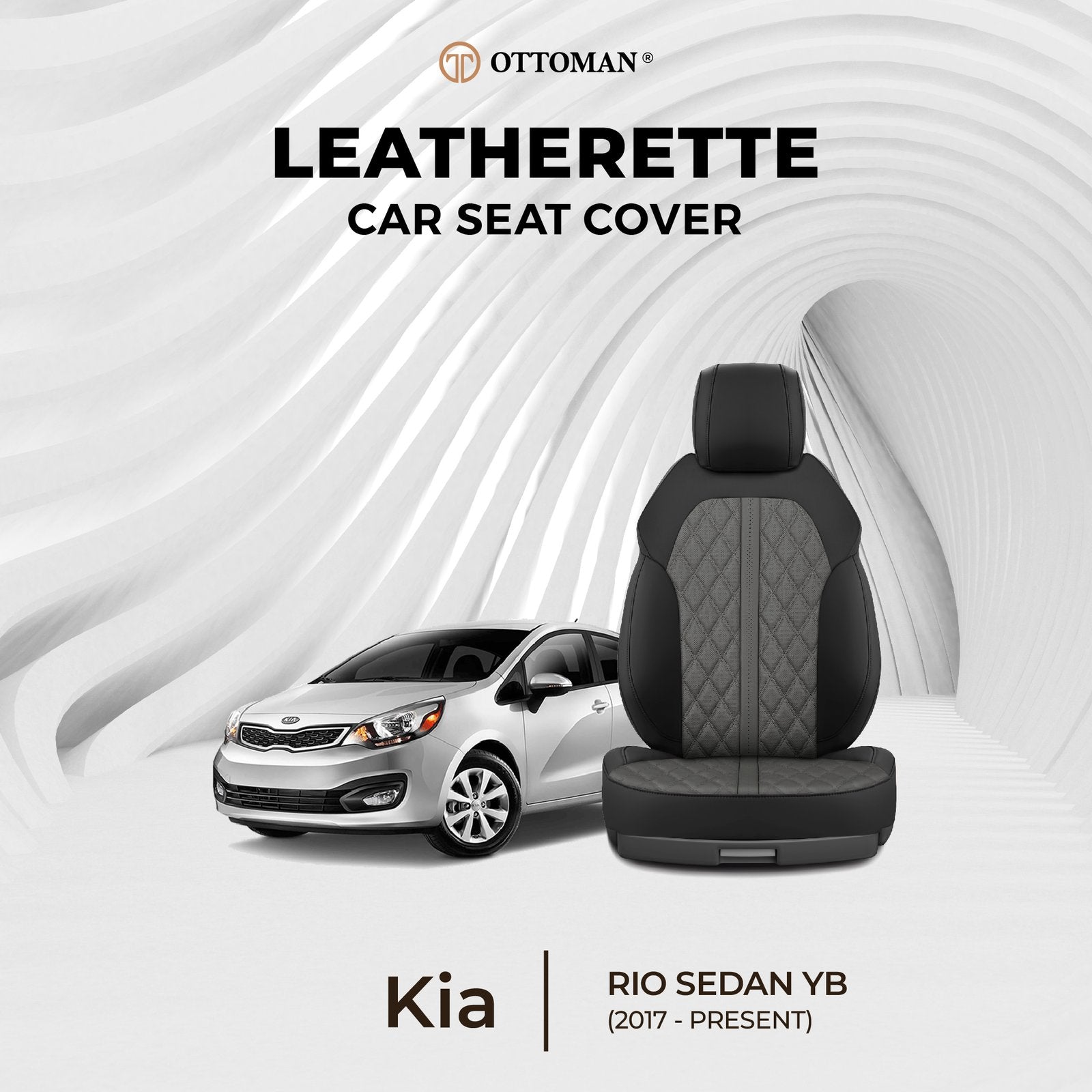 Kia K2 Rio Sedan YB (2017-Present) Ottoman Seat Cover - Ottoman Car Mats