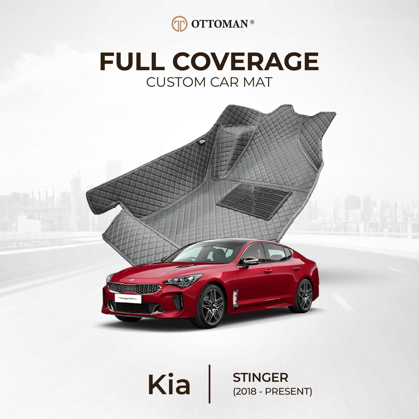 Kia-Naza Stinger (2018-Present) Ottoman Car Mat - Ottoman Car Mats