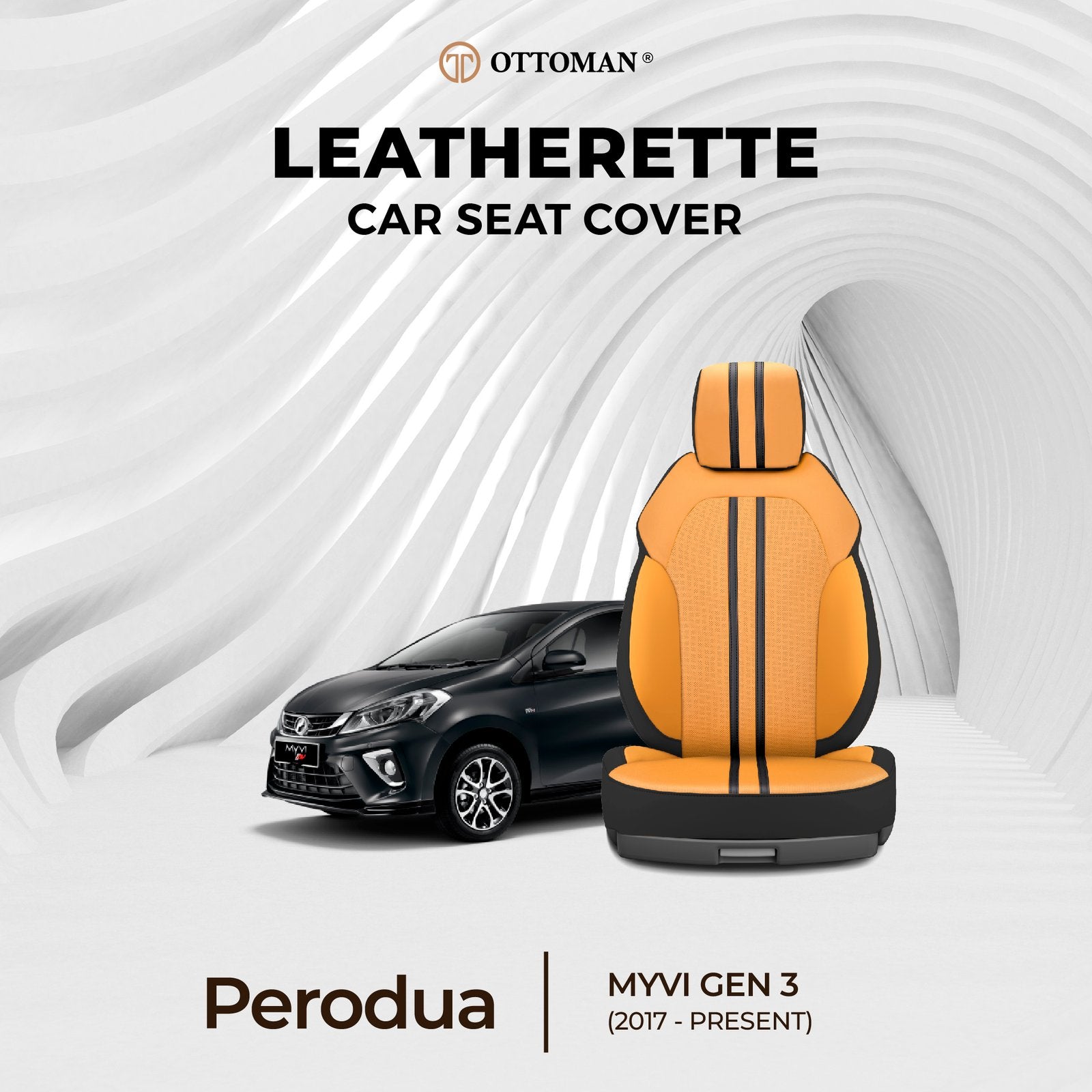 Perodua Myvi (2017-Present) Ottoman Seat Cover - Ottoman Car Mats