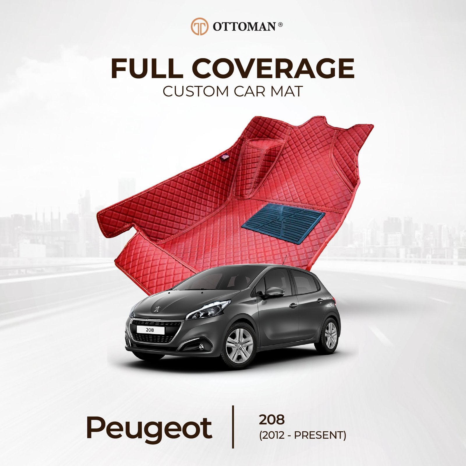 Peugeot 208 (2012-Present) Ottoman Car Mat - Ottoman Car Mats