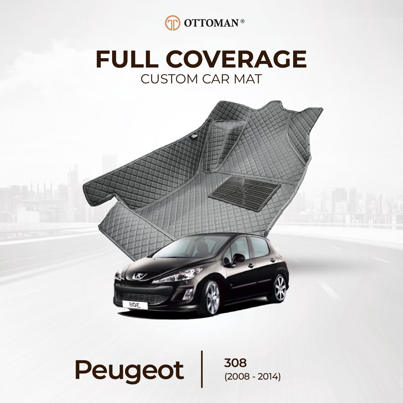 Peugeot 308 (2008-2014) Ottoman Car Mat - Ottoman Car Mats