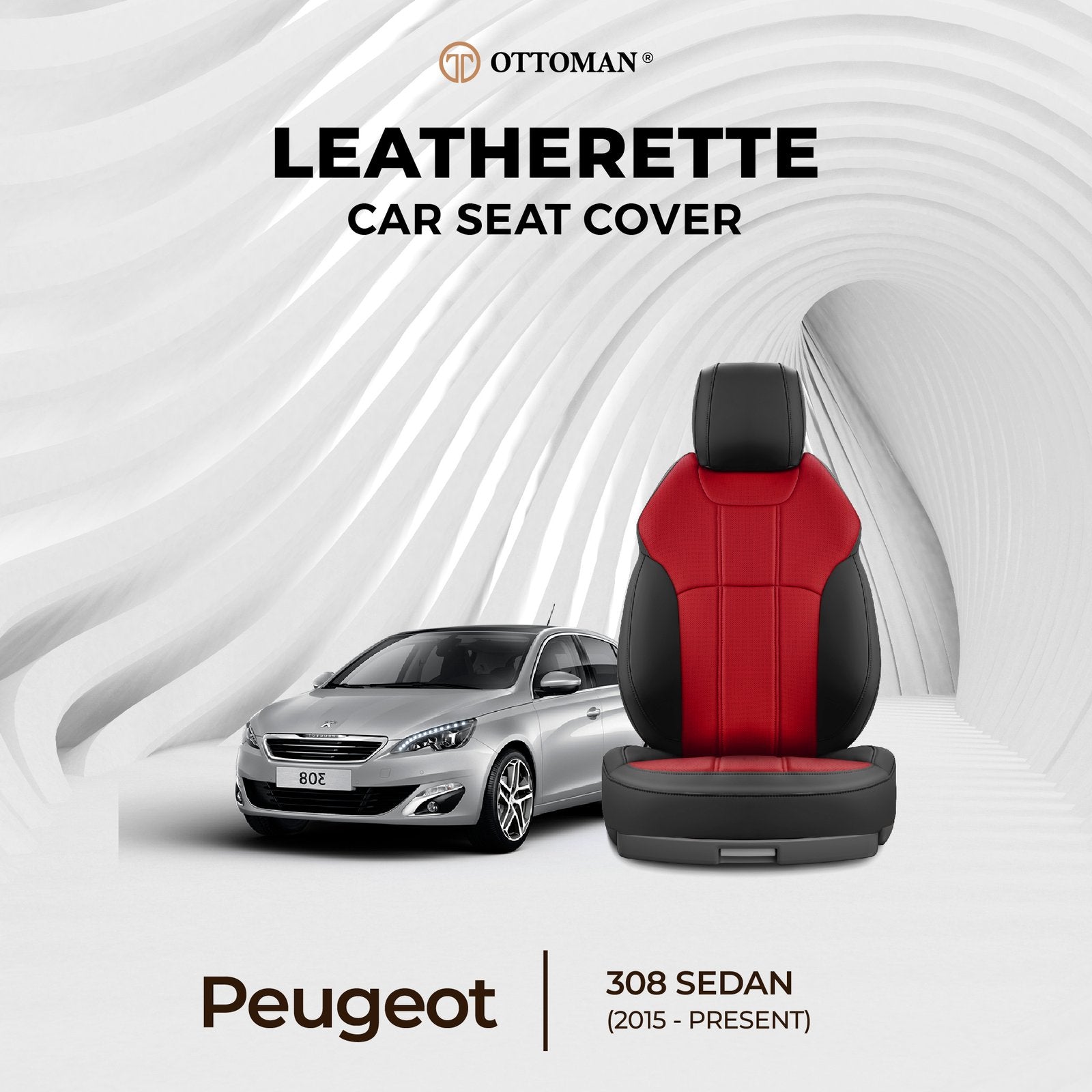 Peugeot 308 Sedan (2015-Present) Ottoman Seat Cover - Ottoman Car Mats