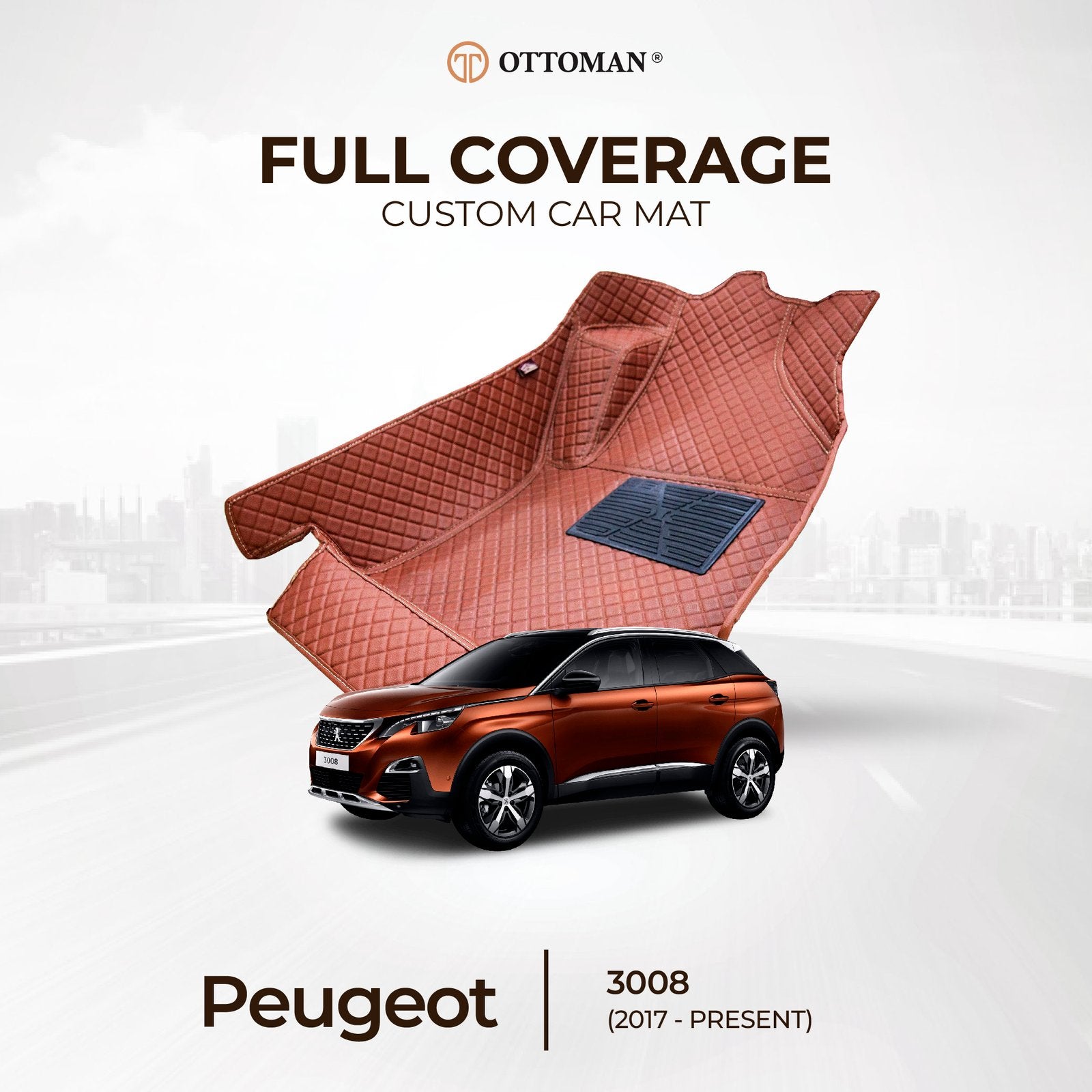 Peugeot 3008 (2017-Present) Ottoman Car Mat - Ottoman Car Mats