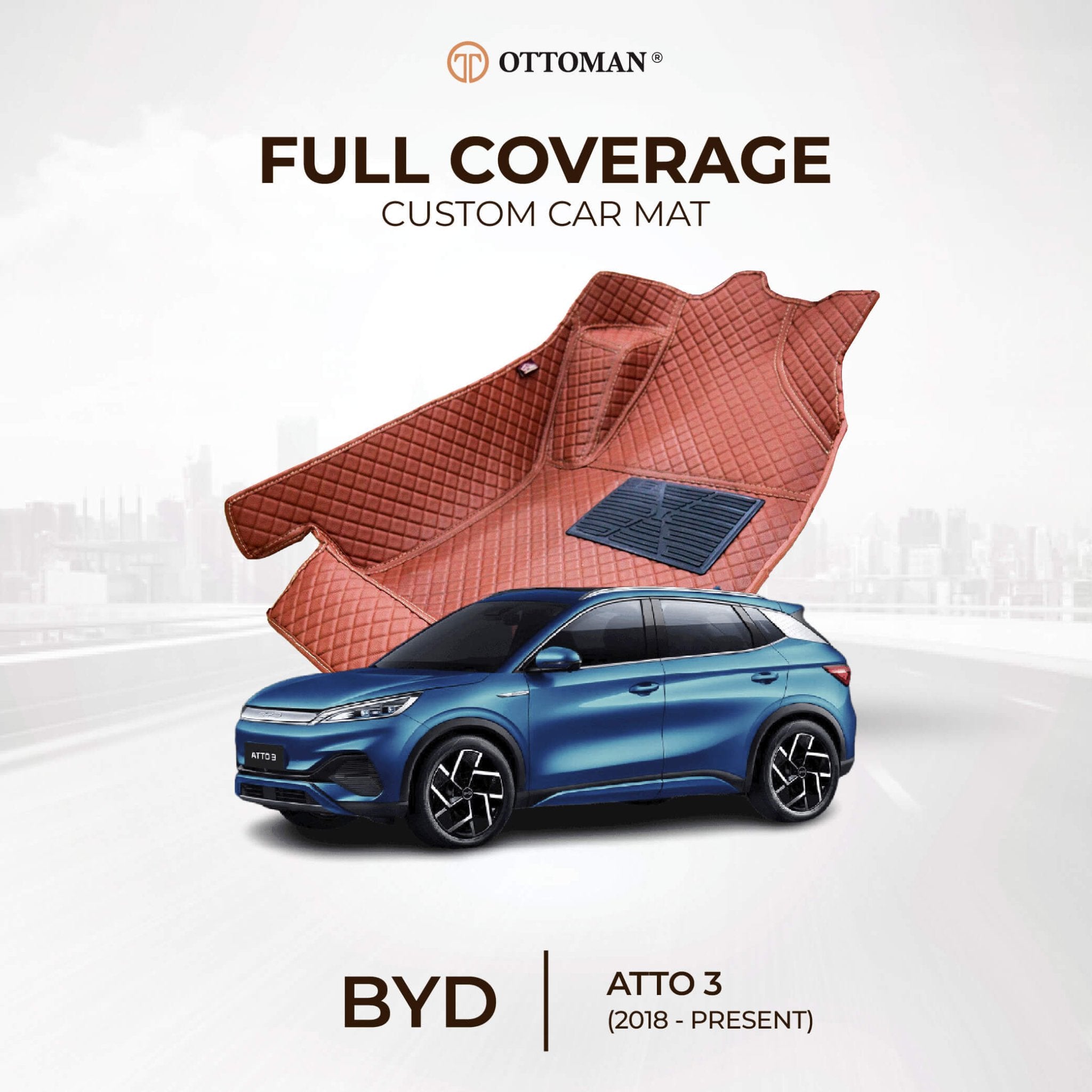 BYD Atto 3 (2023-Present) Car Mat in Klang Selangor, Penang, Johor Bahru - Ottoman Car Mats