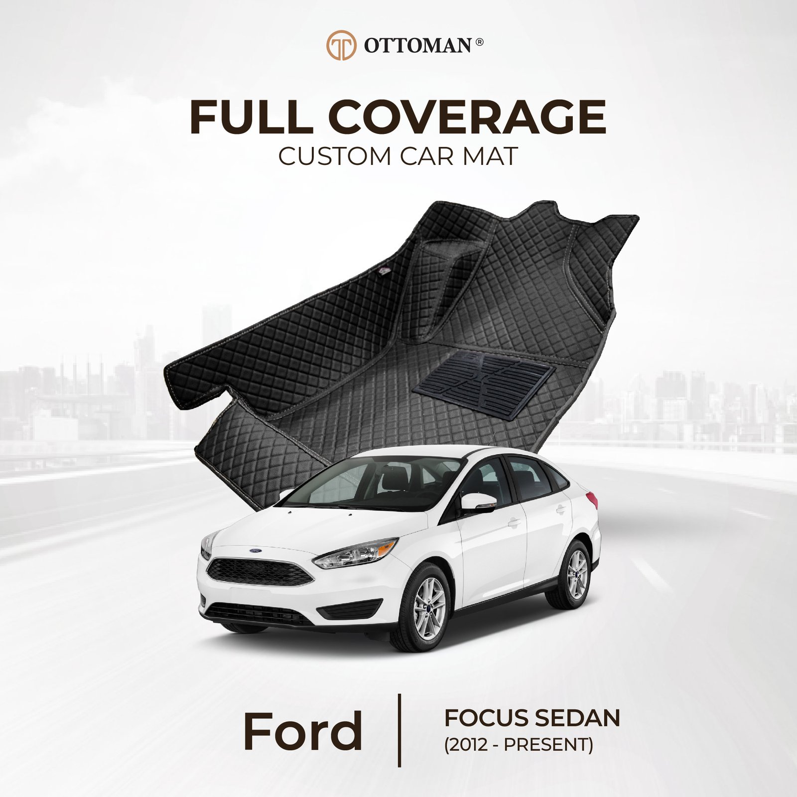 FORD-09.jpg Ford Focus Sedan (2012-Present) Ottoman Car Mat - Image 1