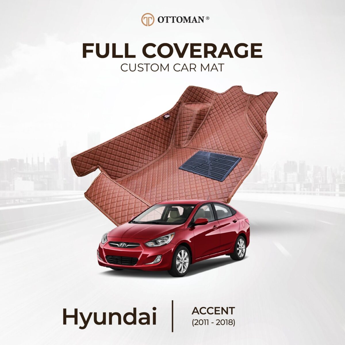 Hyundai Accent (2011-2018) Ottoman Car Mat - Image 1