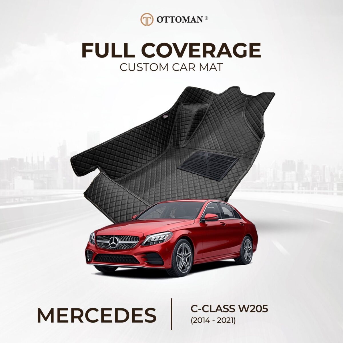 Mercedes Benz C-Class W205 (2014-2021) Ottoman Car Mat - Image 1