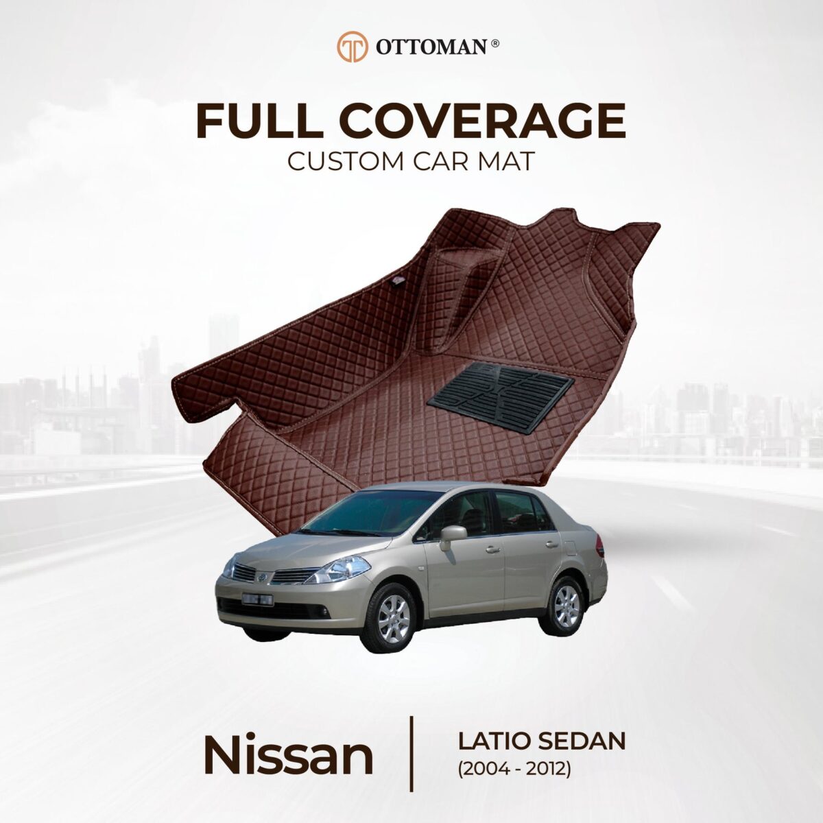 Nissan Latio Sedan/Hatchback (2004-2012) Ottoman Car Mat - Image 1