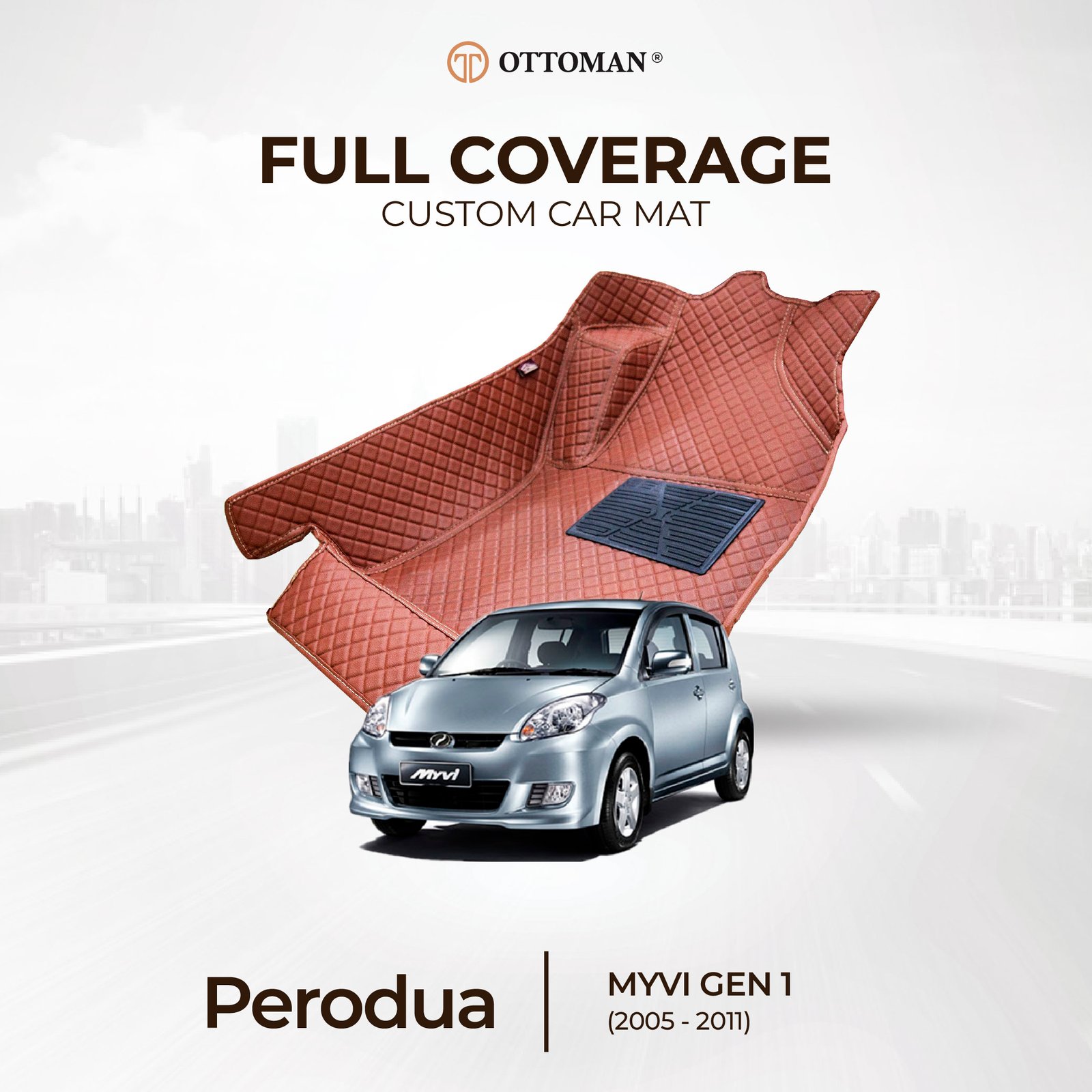 PERODUA-11.jpg Perodua Myvi (2005-2011) Ottoman Car Mat - Image 1
