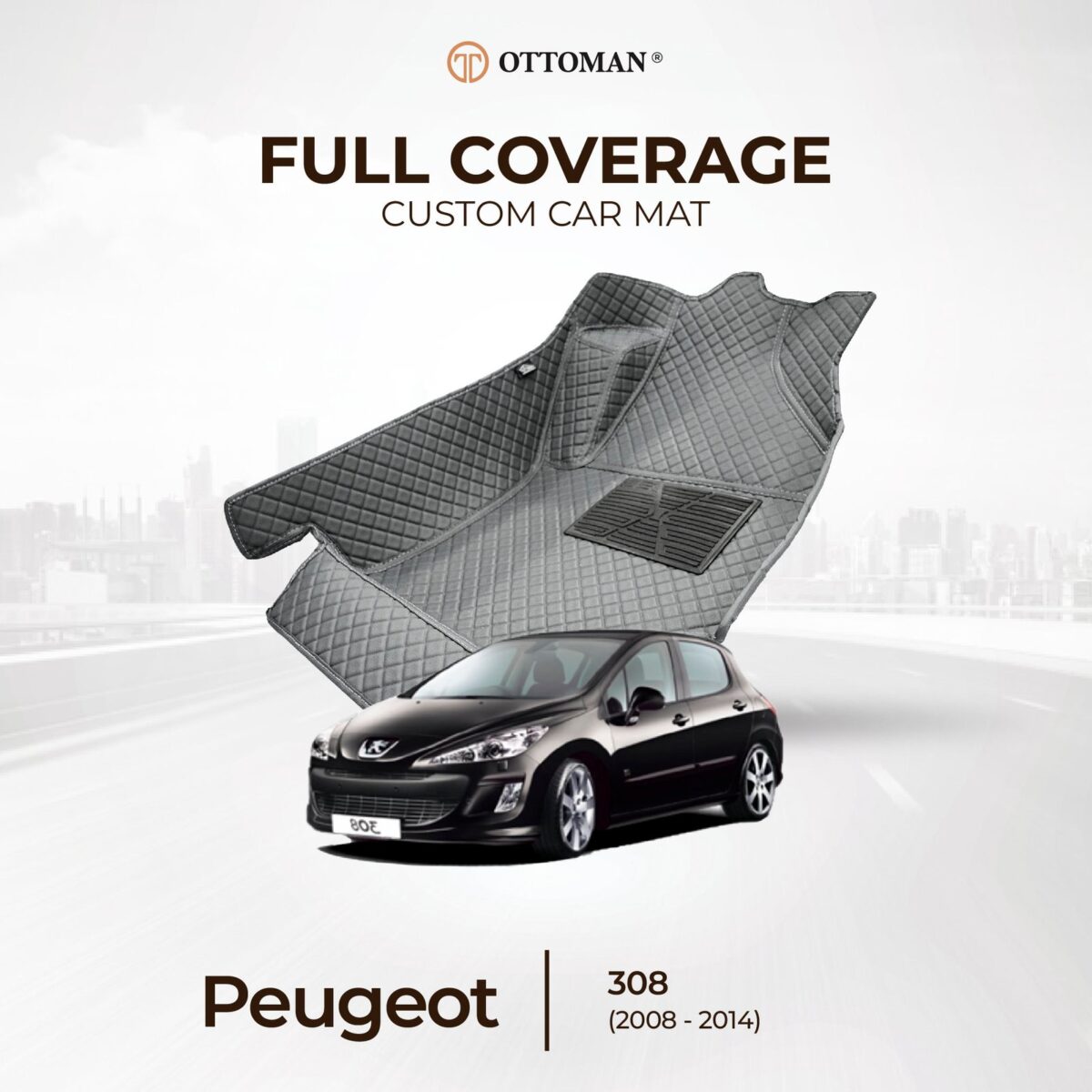 Peugeot 308 (2008-2014) Ottoman Car Mat - Image 1