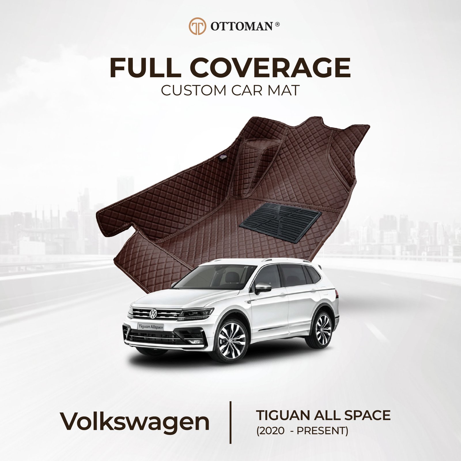 Volkswagen-20.Jpg Volkswagen Tiguan Allspace (2020-Present) Ottoman Car Mat - Image 1