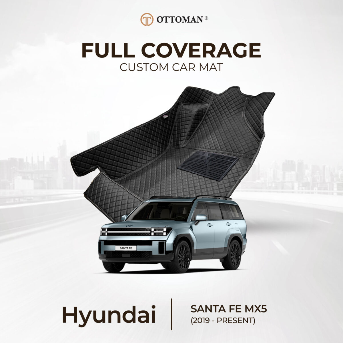 Hyundai Santa Fe MX5 (2019-Present) Ottoman Car Mat - Image 1